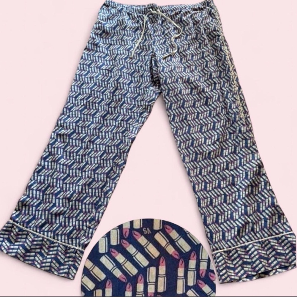 Victoria’s Secret Lipstick Print 100% Cotton Pajama Pants (XL)